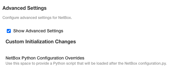 Screenshot: advanced settings