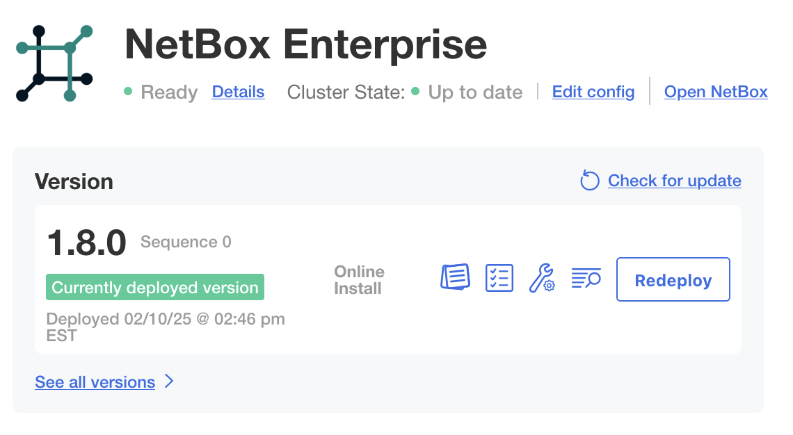 Screenshot: Deployment &quot;Ready&quot;