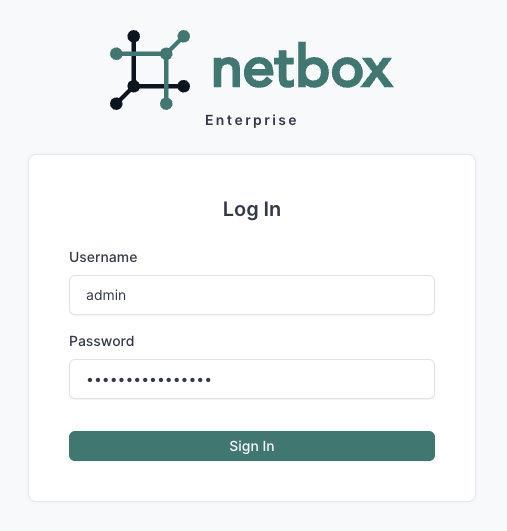 Screenshot: NetBox Enterprise Login