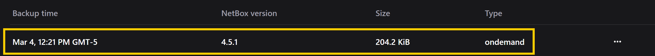 on demand backup taken