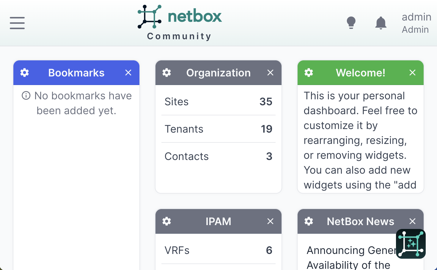 Copilot icon in the bottom-right corner of NetBox