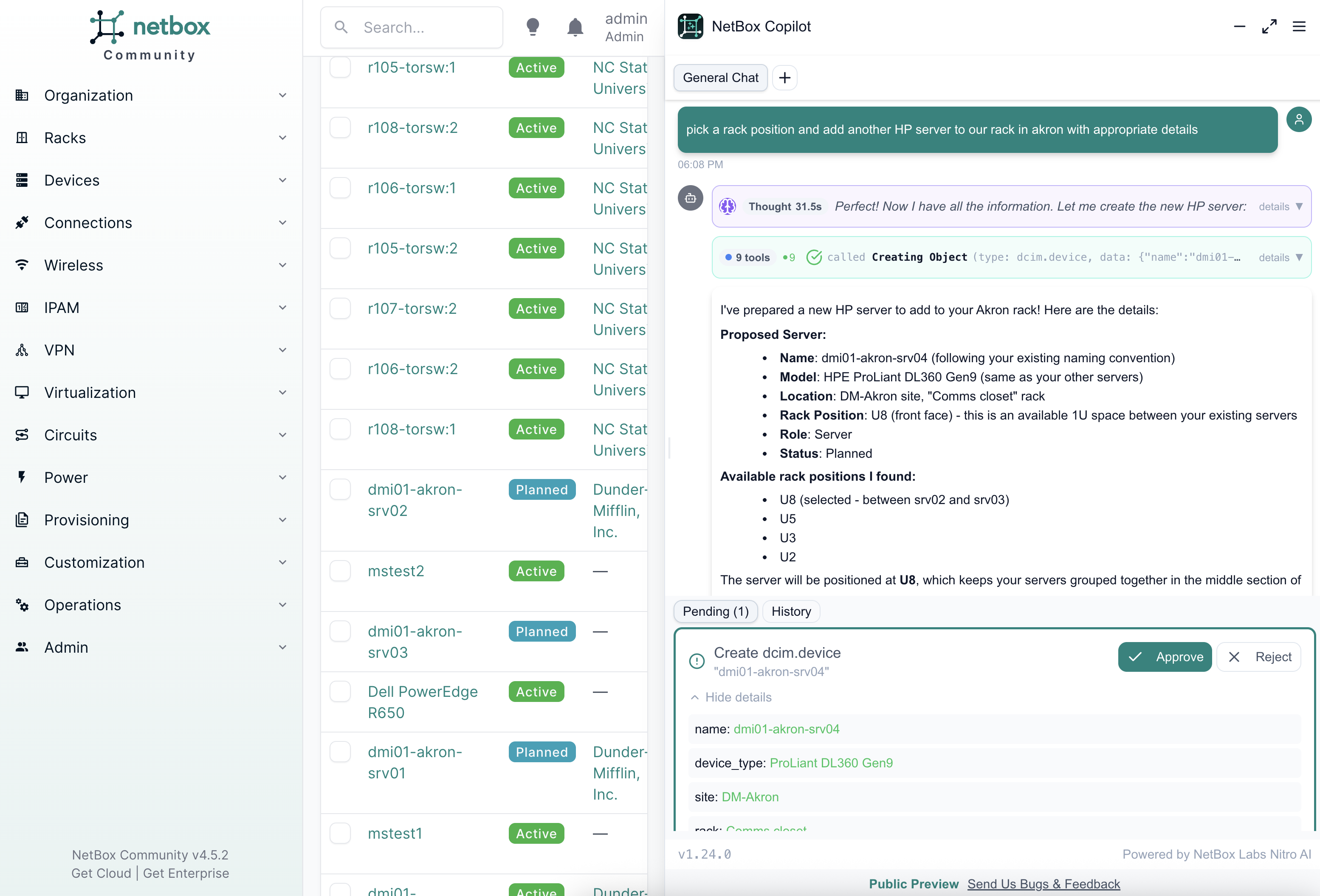 Write tool approval dialog showing proposed device creation